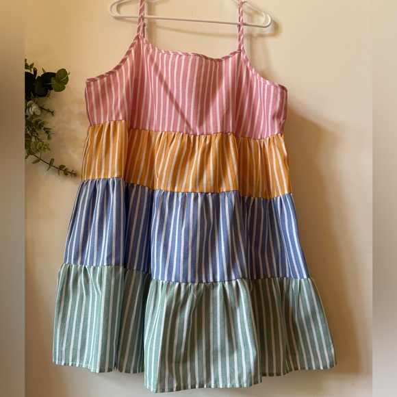 Women’s SHEIN Smocked Baby Doll Spaghetti Strap Summer Sun Dress Sz 2XL - Picture 4 of 9